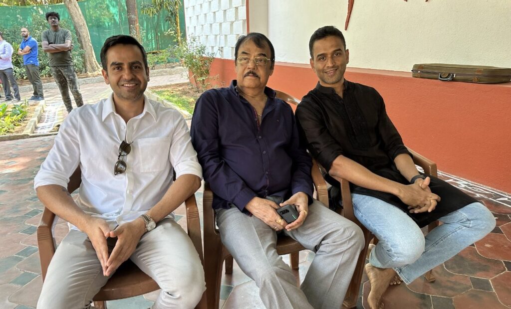 Nikhil and Nithin Kamath with their dad