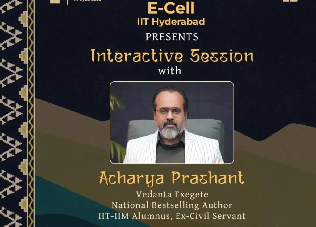 Acharya Prashant getting an invitation  from E-Cell