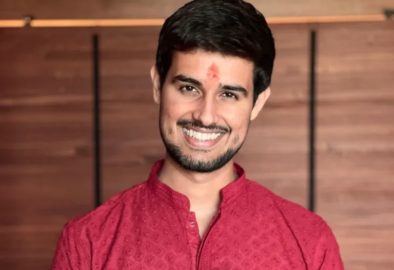 Dhruv Rathee in Red Kurta