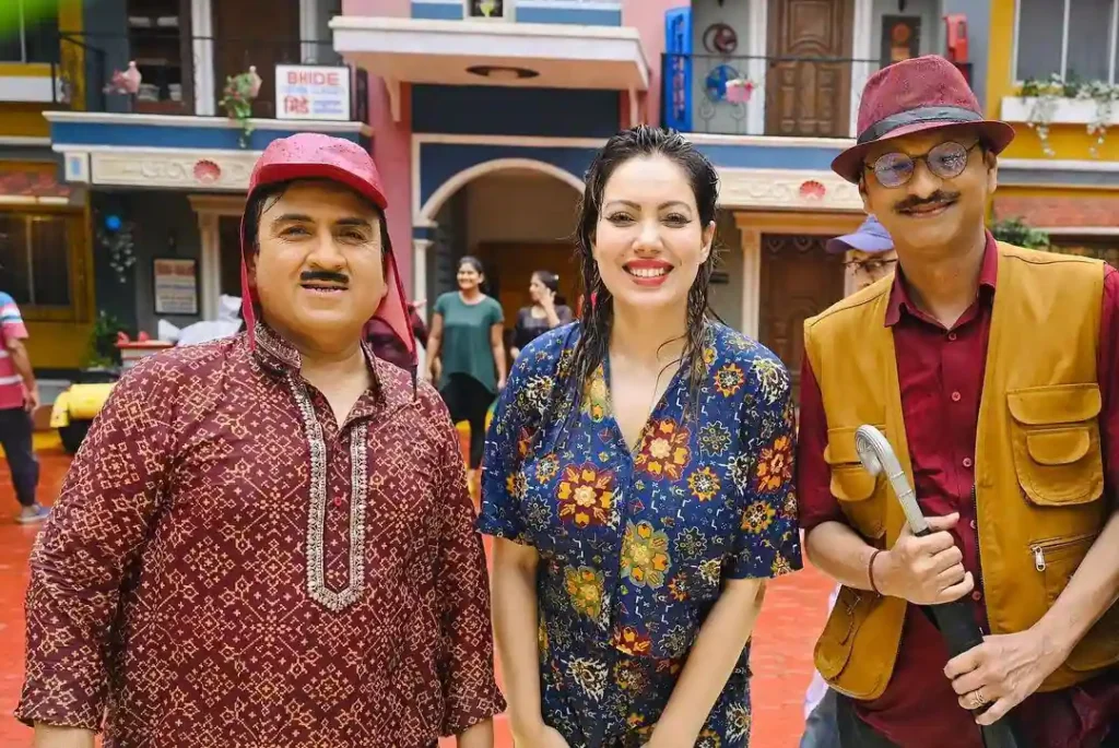 Munmun Dutta in the set of Tarak Mehta Ka Ulta Chashma