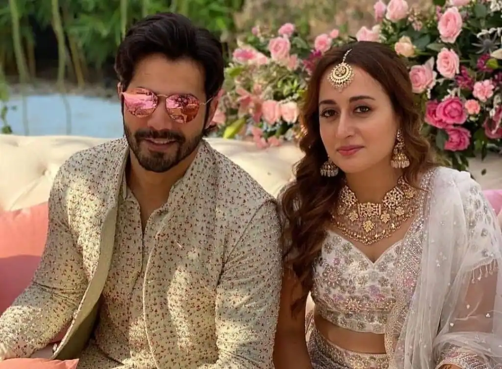 Natasha Dalal and Varun Dhawan in their weeding