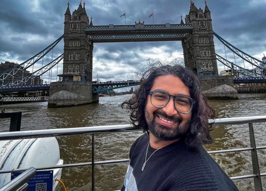 Ravi Gupta taking a selfie in London