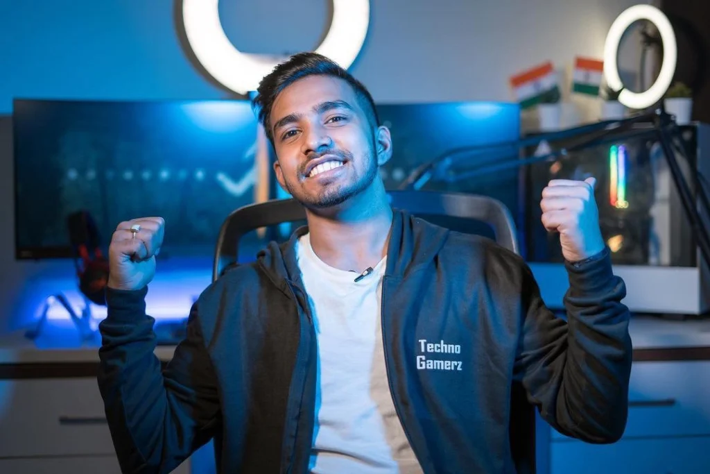 Techno Gamerz in his YouTube setup room